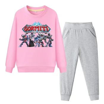 

Kids Spring Outdoor Sports Tracksuits Boys Hoodies+Pant Suits Girls Pink Coat Clothing Sets Children Gormiti Clothes Set DY106