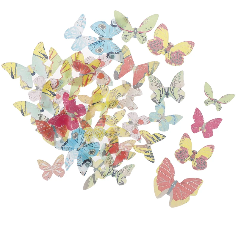 

42pcs/lot Mixed Butterfly Edible Glutinous Wafer Rice Paper Cake Cupcake Toppers For Cake Decoration Birthday Wedding Cake Tools