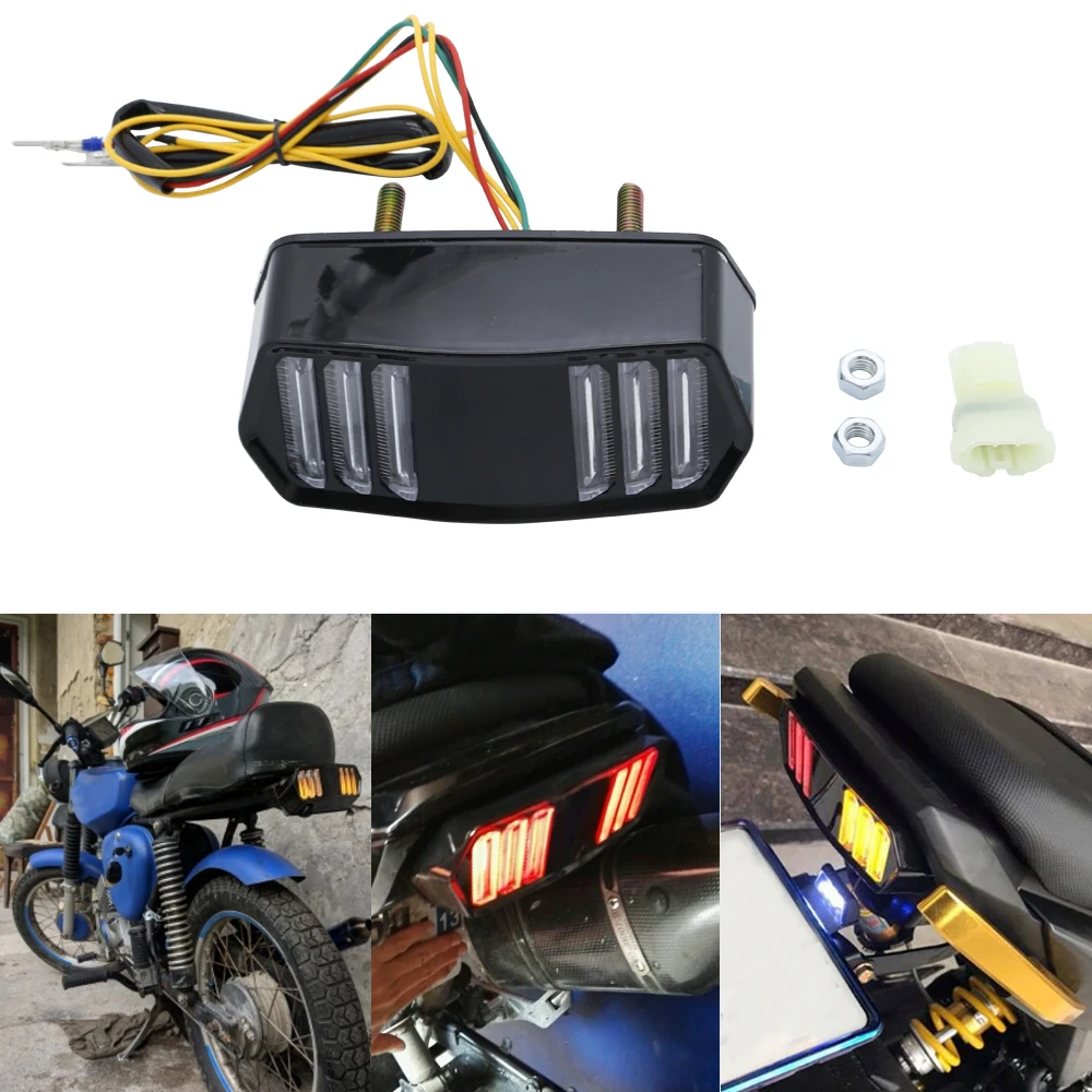 Motorcycle LED Brake Stop Signal Tail Light Street Bike Rear Indicator Turn Signal Light for Honda MSX125 CBR650F CTX700 700N (15)