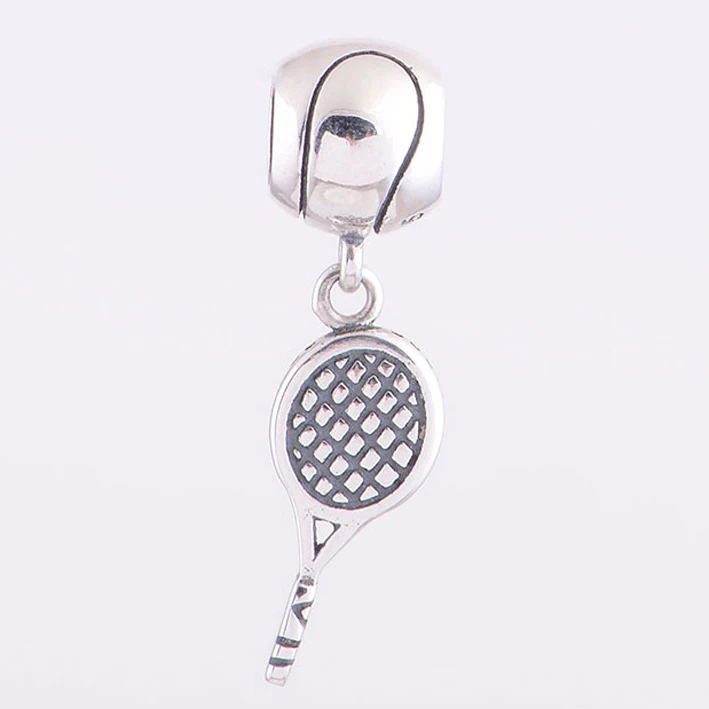 Newly Tennis sport Fit for Pandora Bracelet Charms 925 Sterling Silver