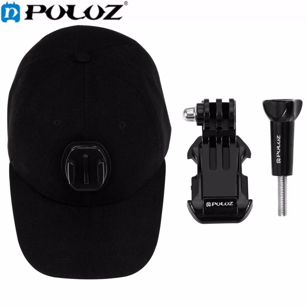 PULUZ для Go Pro Аксессуары бейсболка кепки Регулируемая Strapback кепки с j-крюк Пряжка Крепление Винт для GoPro HERO 5 4 3+ 3 2