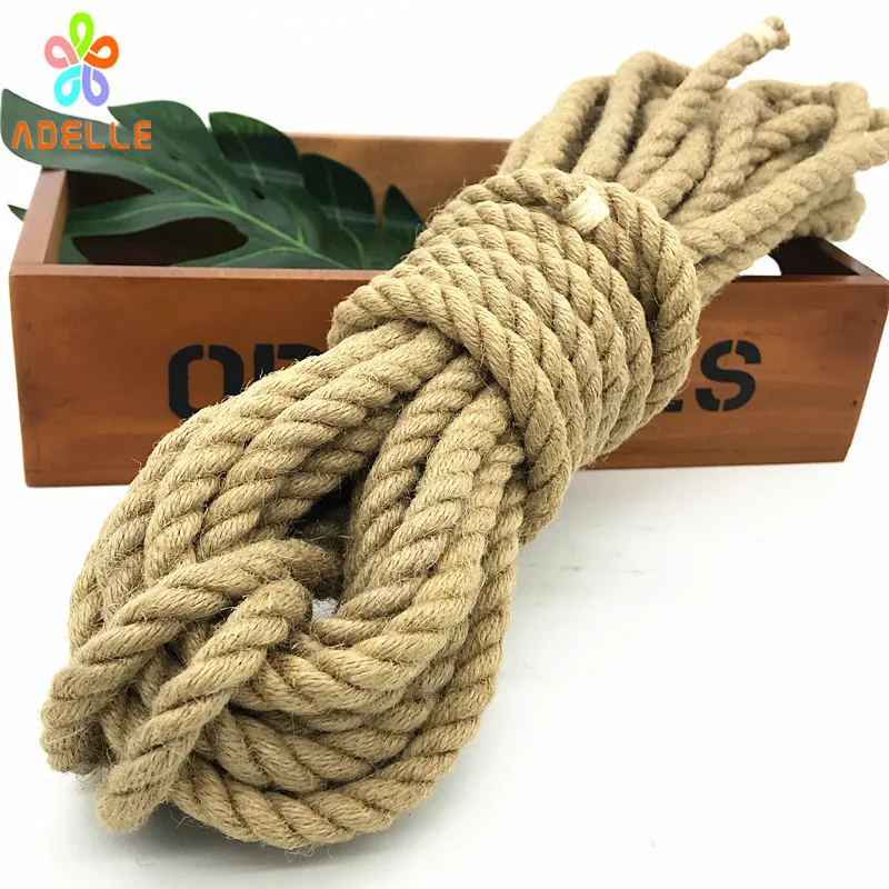 Hot 10mm Twisted Jute Twine Rope Natural Thick Adult Toys Diy Accessory  Home Decoration Bondage Free Shipping 10m - Cords - AliExpress