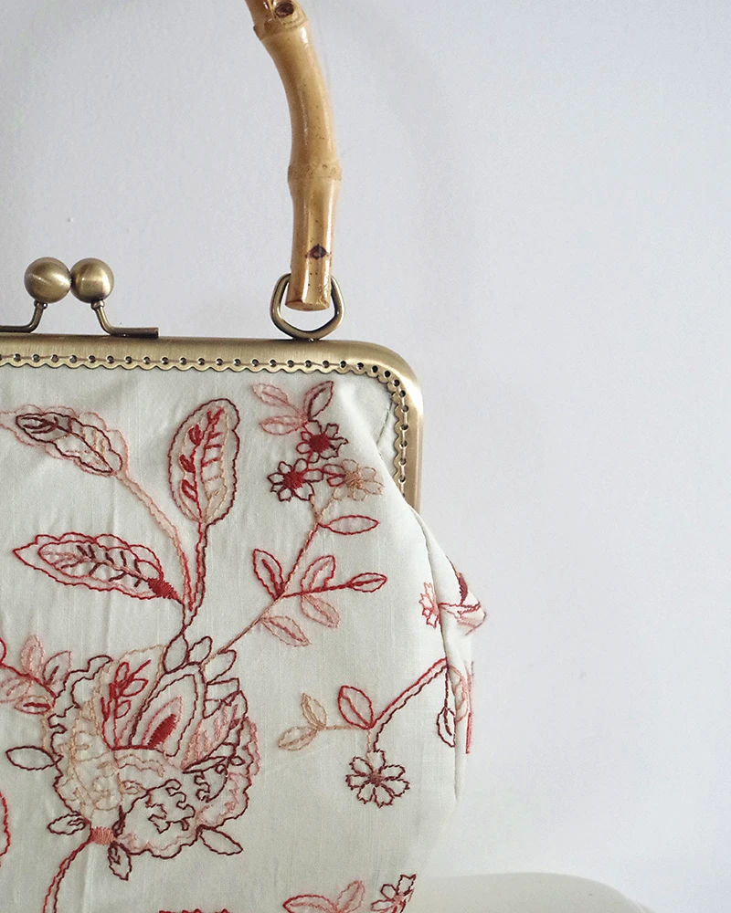 LilyHood ручная работа бамбуковые сумки с верхней ручкой женские Ретро шикарные цветочные вышивки китайская ткань бахрома сумка через плечо для женщин
