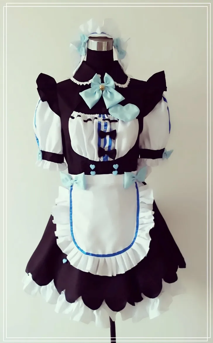 

nekopara cosplay sissy maid costume lolita uniform japanese french lingerie lockable dress costume nekopara vanilla outfit