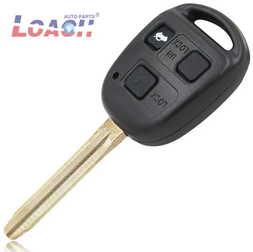 

3 Button Remote Key Shell Case Fob For Toyota YARIS HIACE CAMRY COROLLA AVENSIS with Rubber Button Pad
