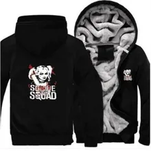 2018 US Size Hot  Men Women Harley Quinn Casual Hoodies for Men Women Thicker Fleece Coat Jacket Unisex Sweatshirts size 6XL