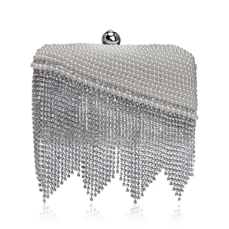Evening Bags with Shining Diamonds and Beautiful Tassel for Ladies, Women's Clutch Bag with Chain for Parties Evening Bags with Shining Diamonds and Beautiful Tassel for Ladies, Women's Clutch Bag with Chain for Parties