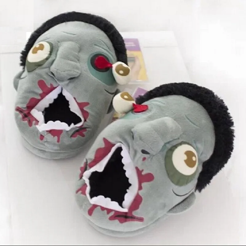 En Ligne Cadeau de noël Halloween Livraison Gratuite En Peluche Zombie Chaussons Ravenous Zombie Chaussons Chauds Maison Halloween drôle chaussures cadeau