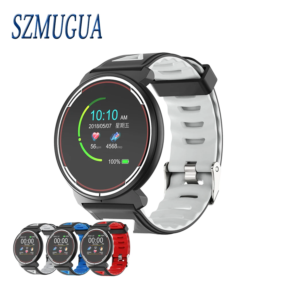 

SZMUGUA IP68 Waterproof Smart Bracelet Full Touch Sports Fitness Tracker Heart Rate Blood Pressure Smart Watch Wristband