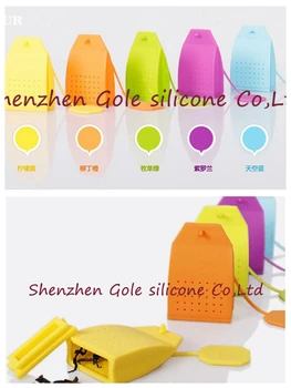 

500pcs Free shipping Pad holder Silicon tea filler bag ball dipper box shape silicon tea infuser strainer