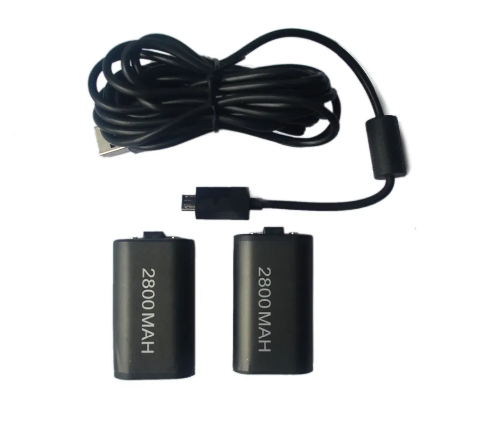 

3 in 1 2X 2800mAh Rechargeable Battery Pack+USB Charging Cable Charger Kit Set for Microsoft XBOX One Wireless Game Controller