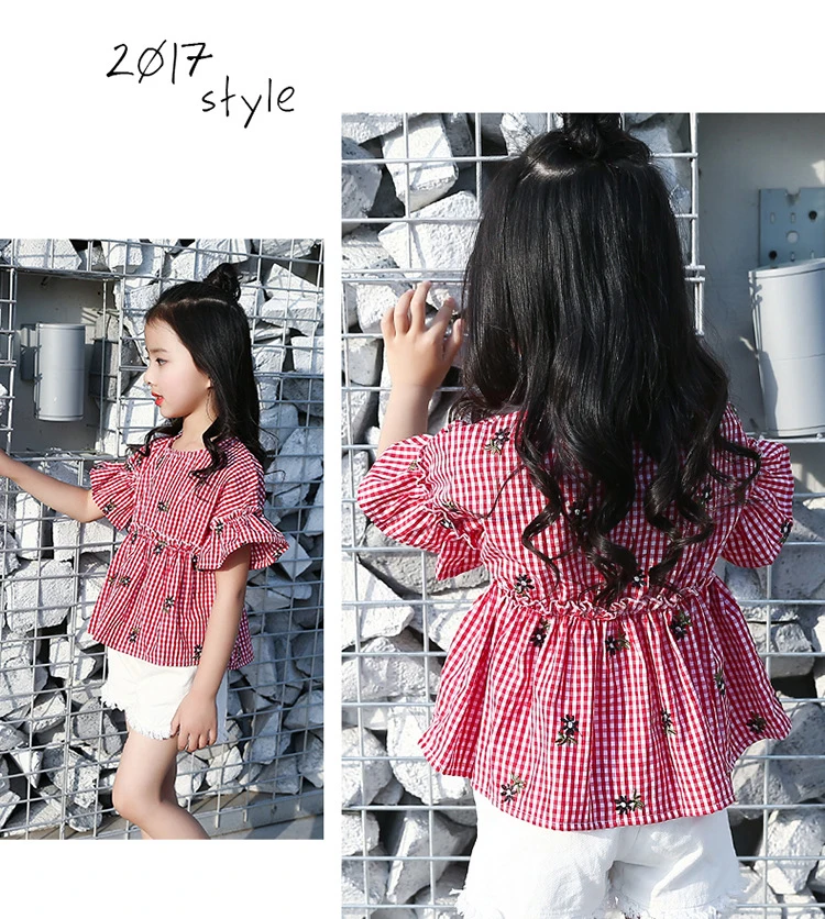 Children's T-shirt Girls Baby Summer Cute style Beautiful girl chiffon Printed loose T-shirt top for angel kids clothes (11)