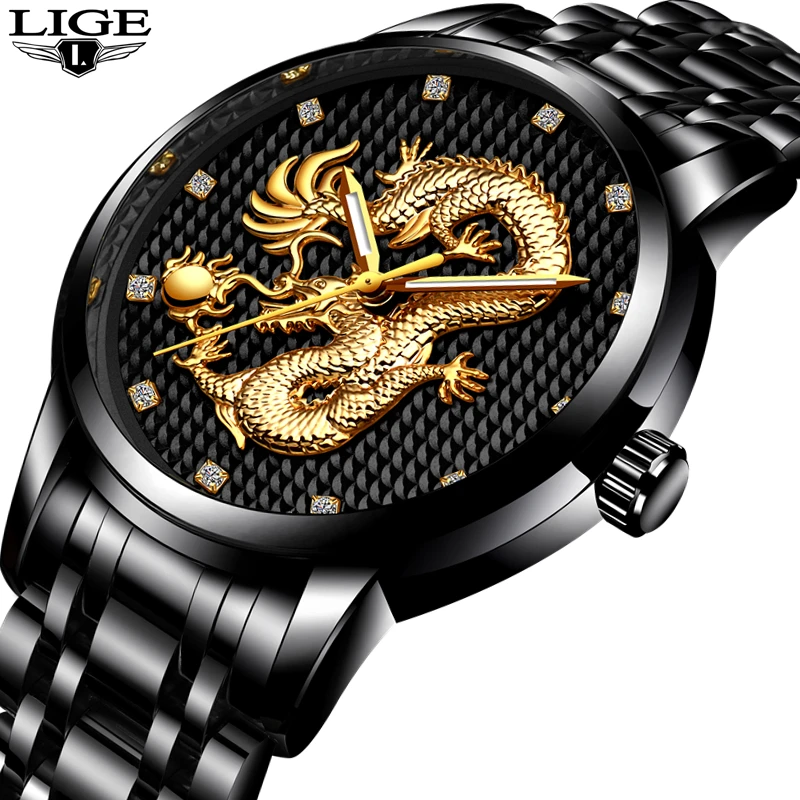 

LIGE Watch Men Fashion Sports Quartz Clock Mens Watches Top Brand Luxury Full Steel Business Waterproof Watch Relogio Masculino