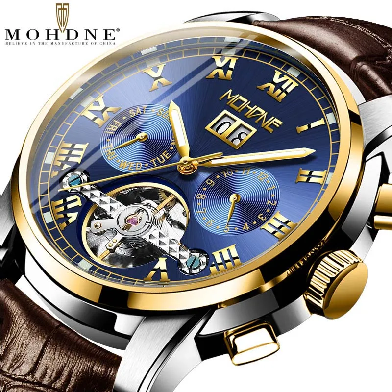 Мужские часы Топ бренд класса люкс Tourbillon механические часы из нержавеющей стали автоматические часы мужские часы Скелет Relogio Masculino