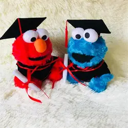 Новый 1 компл./лот Улица Сезам плюшевые elmo cookie monster кукла muppets лягушка Кермит игрушка окончил кукла кафедры cap