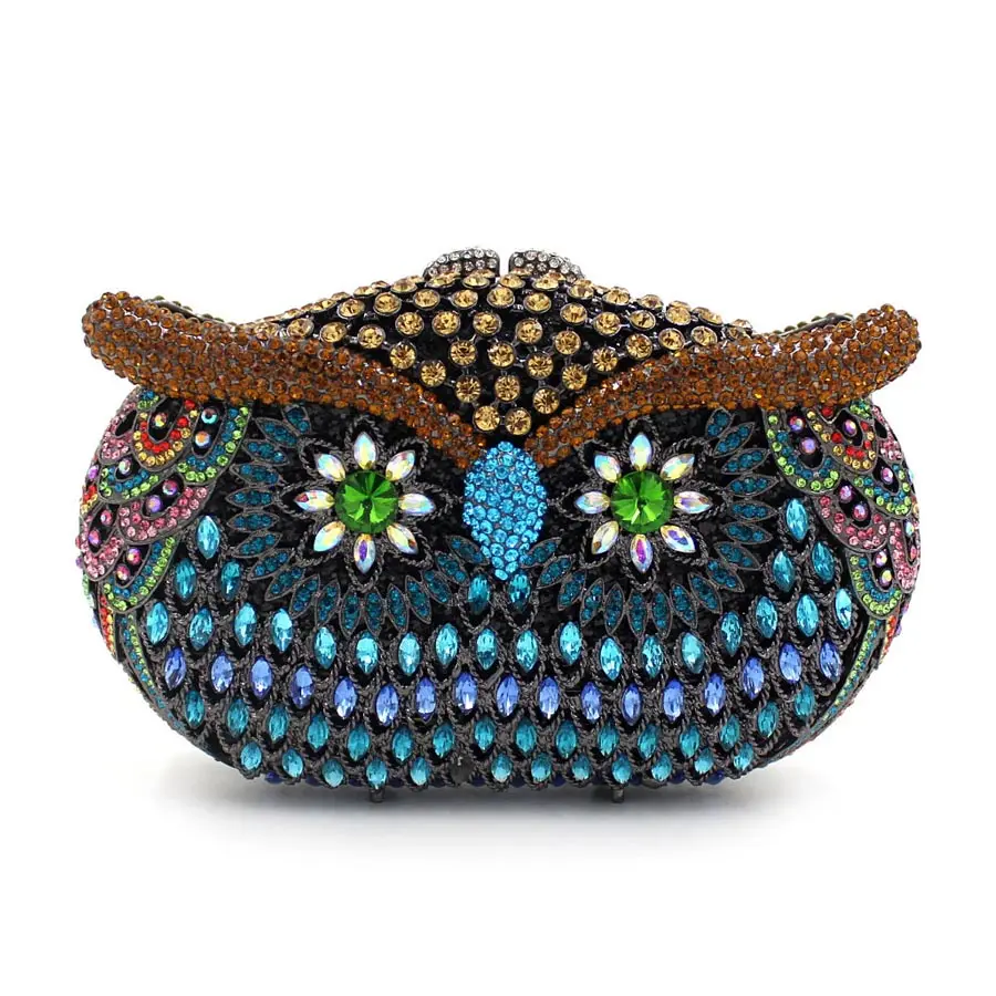 Woman owl purses and handbags women evening clutch ladies chain bag fashion mini handmade party