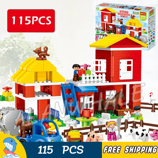 115pcs My First Ville Town Big Farm Family House Animals
