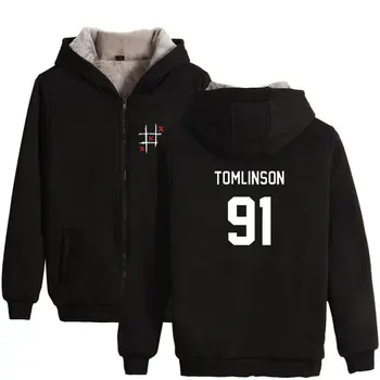 

Fashion Women Men Hoodie One Direction LOUIS TOMLINSON Thick Warm Zipper Hoodie Sweatshirt High Quality