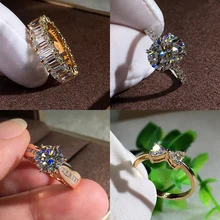 Роскошное женское кольцо с кристаллами и цирконием, милое серебряное розовое золото, круглое овальное кольцо с бабочкой, обручальные кольца для женщин