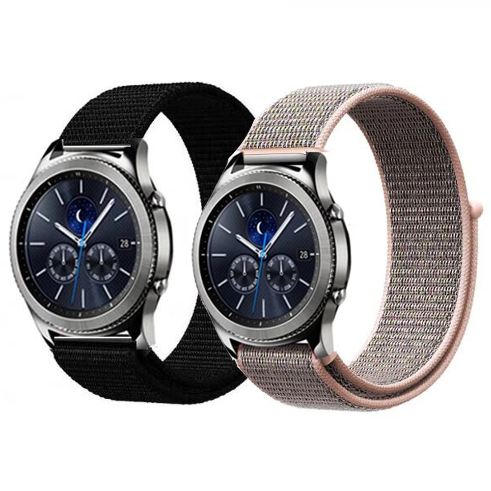 22 мм 20 нейлон петля для samsung Шестерни S3 s2 Спорт Frontier классические часы Band huami amazfit bip