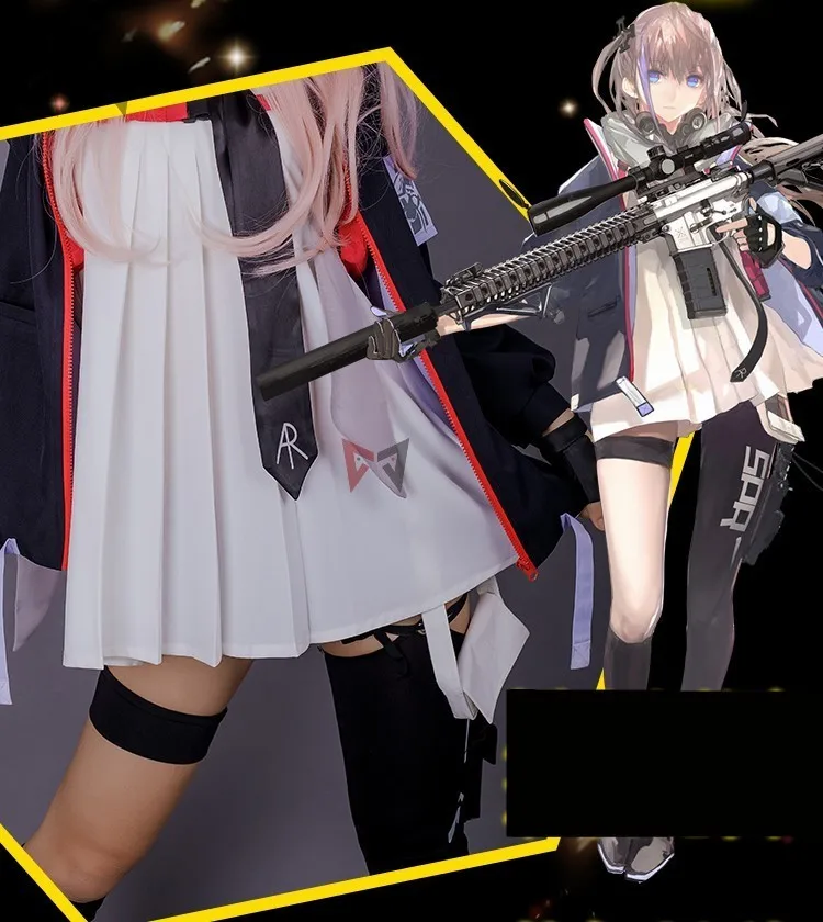 New Girls' Frontline cosplay costume ST-AR15 cos fashion coat bag set wig tie glove uniform clothing for girl women anime set