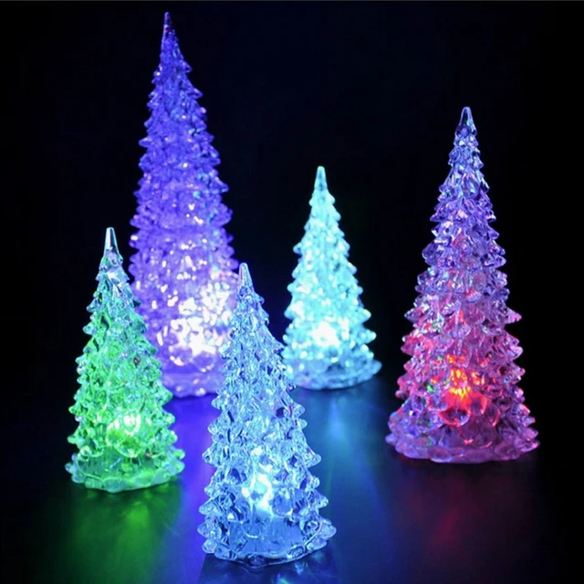 free shipping seven color allochroism flash lighting acrylic romantic christmas tree small night light mini home - Small Christmas Trees With Lights free shipping seven color allochroism flash lighting acrylic romantic christmas tree small night light mini home - Small Christmas Trees With Lights