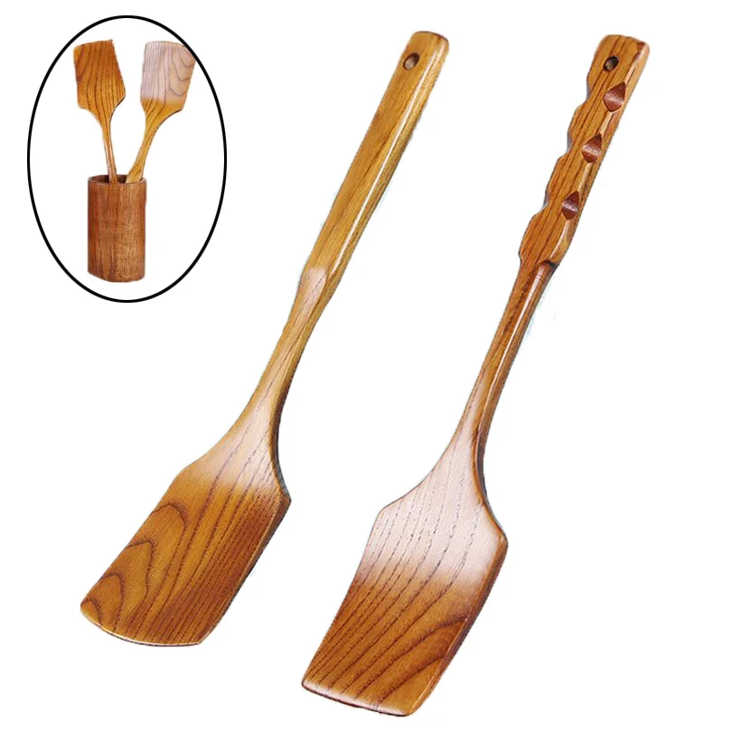 PFDIYF Non-stick Eco-friendly Portable Wooden Utensil Kitchen Cooking Spoon Spatula Mixing Wood Tools Kitchen Accessories