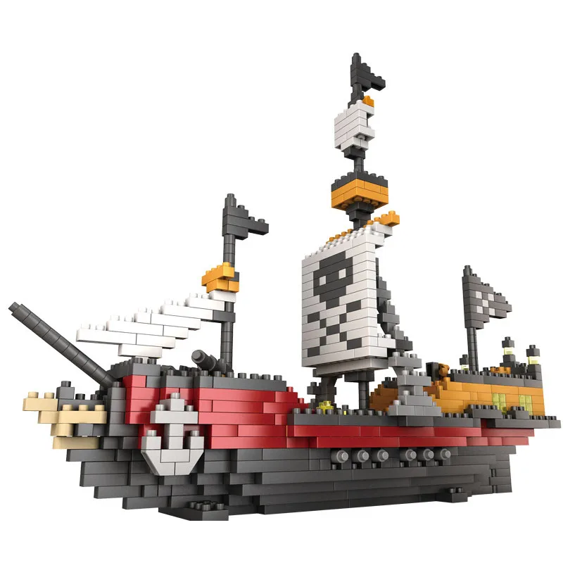 

Enlighten 780Pcs/Set Pirate Ship Model Building Blocks Small Particles DIY Bricks Children Educational Toys Great Gift TF0047