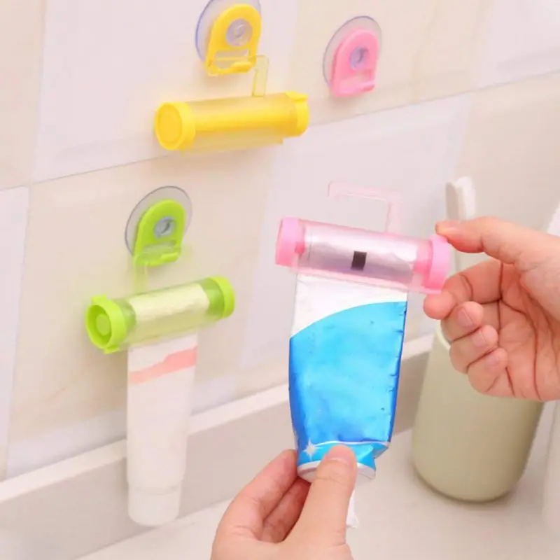 

New Facial Cleanser Squeezer Clip Tube Squeezer Toothpaste Dispenser Vacuum Sucker Hook Dispenser Squeeze Bathroom Accessories