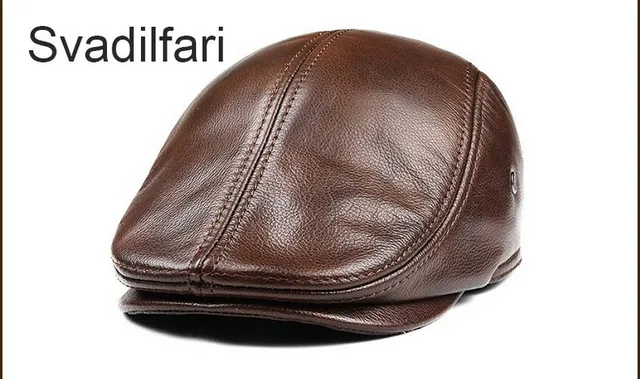 burgundy leather cap