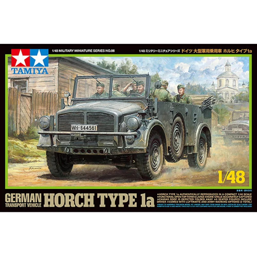 

OHS Tamiya 32586 1/48 German Transport Vehicle Horch Type 1a Military AFV Assembly Model Building Kits oh
