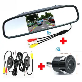 

Car Parking Rearview TFT LCD Mirror Video Monitor with Rear View Backup Camera + 2.4Ghz Wireless Set