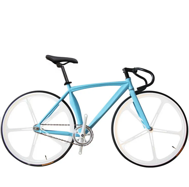 x-передний бренд Scimitar muscle fixie велосипед с фиксированной передачей 52 см DIY пять режущих колес скоростной Дорожный Велосипед fixie bicicleta - Цвет: blue white
