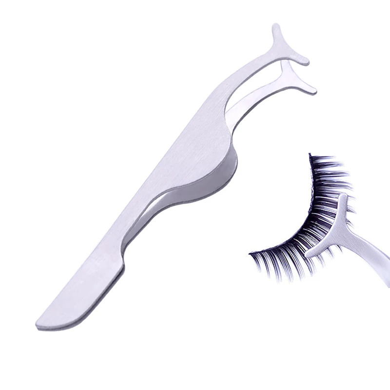 

BONNIE CHOICE 1 PC Silvery False Eyelash Tweezer Beauty Multifunction Stainless Assistant Curler Extension Remover Makeup Tool