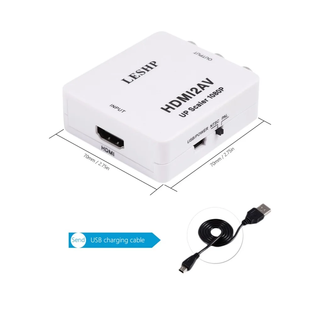 LESHP 1080 P HDMI К AV конвертер Женский к женскому HDMI к 3 RCA Аудио Видео AV опора для переходника PAL/NTSC для HDTV DVD