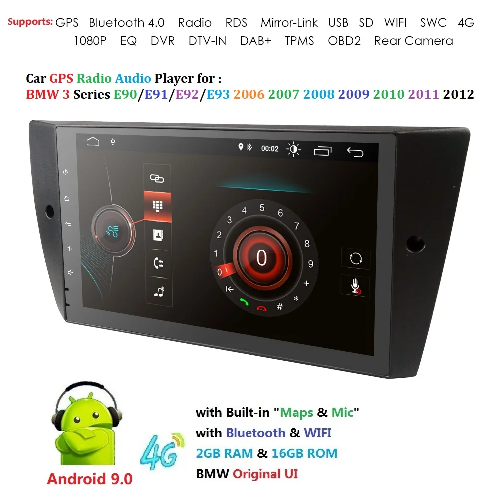 Top Car Multimedia Player Android 9.0 GPS Stereo System For BMW E90 E91 E92 E93 4GWifi FM AM Radio automotivo canbus 1024*600 CAM-IN 1 Top Car Multimedia Player Android 9.0 GPS Stereo System For BMW E90 E91 E92 E93 4GWifi FM AM Radio automotivo canbus 1024*600 CAM-IN 1