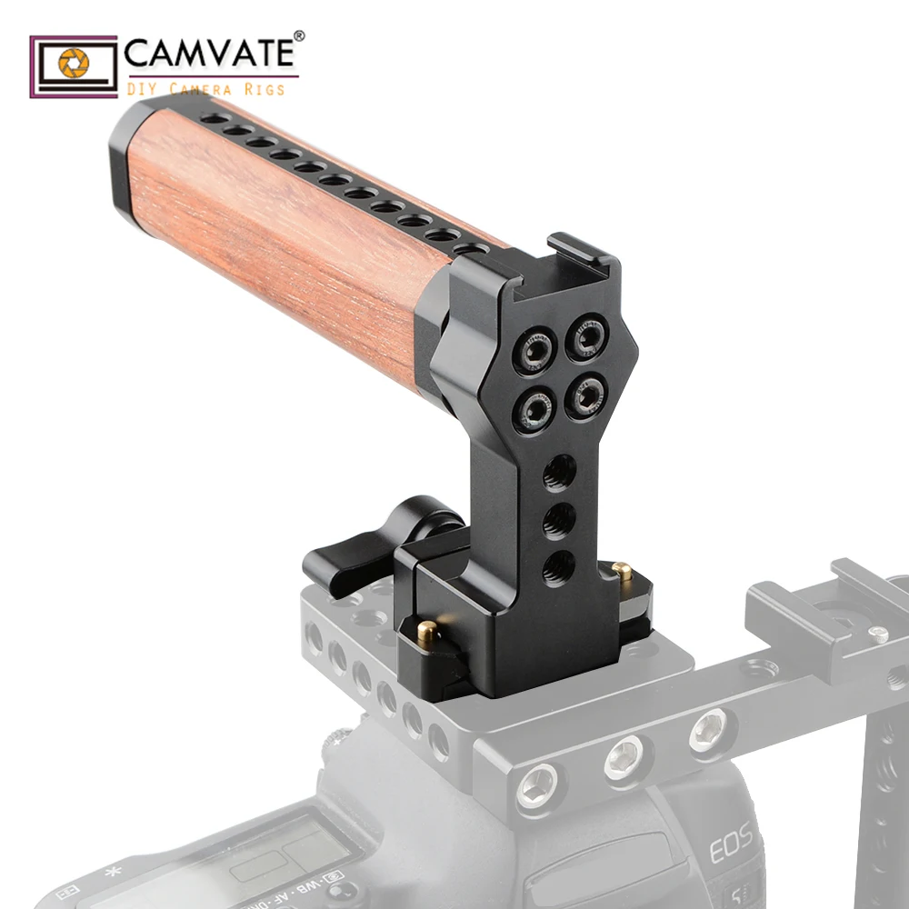 CAMVATE QR Wooden Top Handle With NATO Rail And Cold Shoe C1846 camera photography accessories