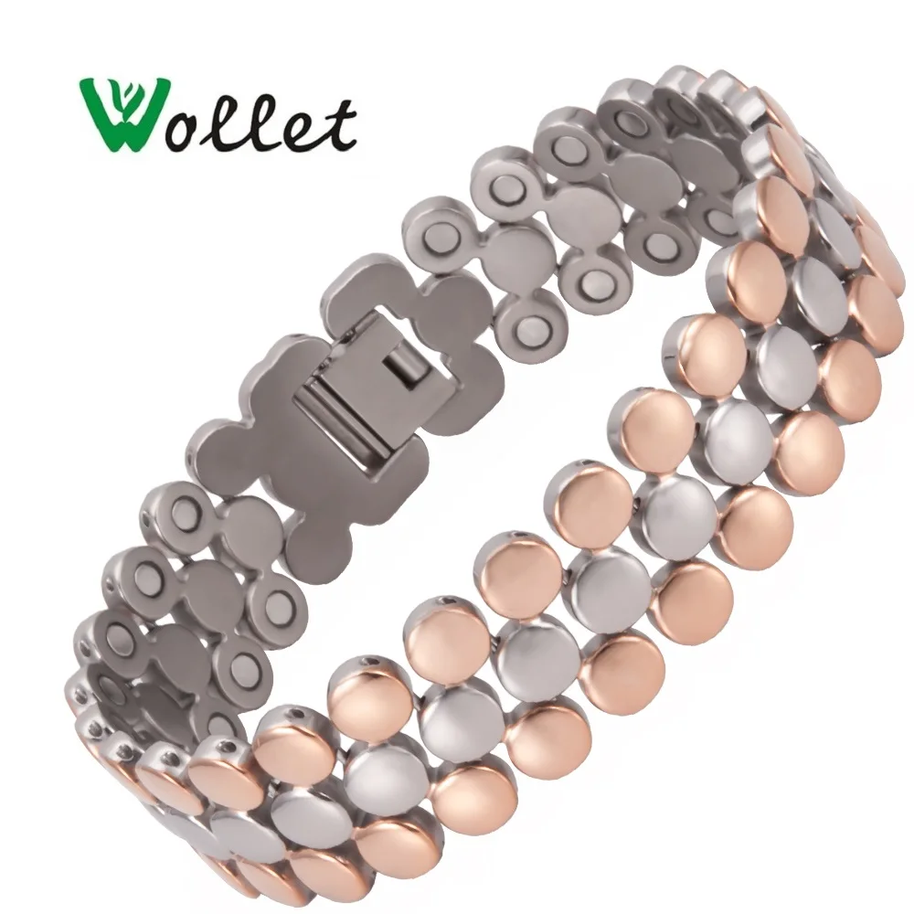 Wollet Jewelry Titanium Bracelet For Men Women Rose