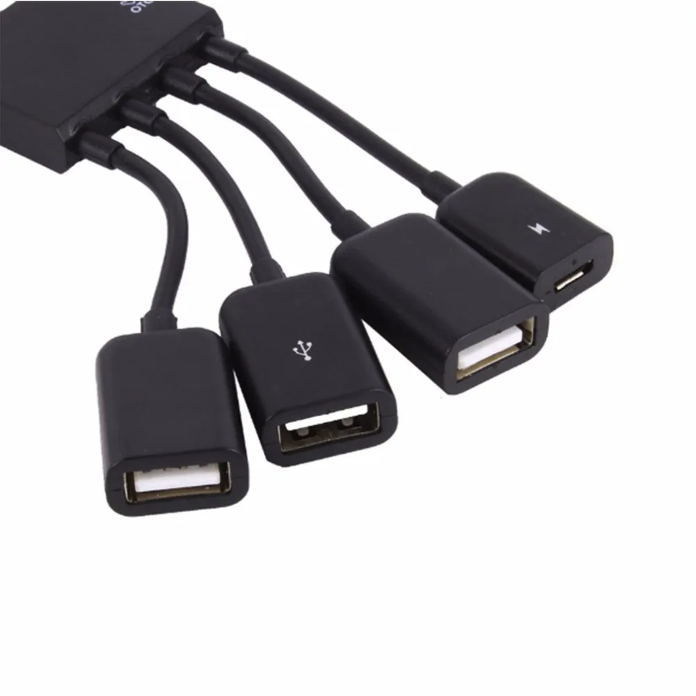 Micro USB концентратор OTG разъем Spliter 4 порта мощность перезаряжаемый зарядный кабель для смартфона компьютера планшета ПК провод передачи данных