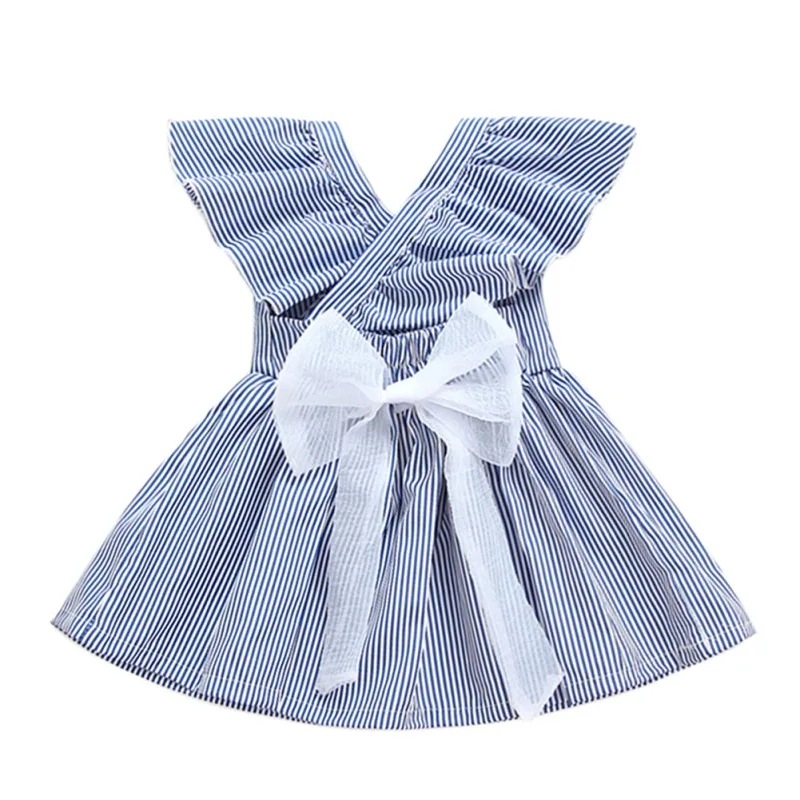 

Baby Girls Princess Dresses Kids Clothes Dress For Girls Short Sleeve Girls Baby Girl Vestidos Striped Children Party Clothing