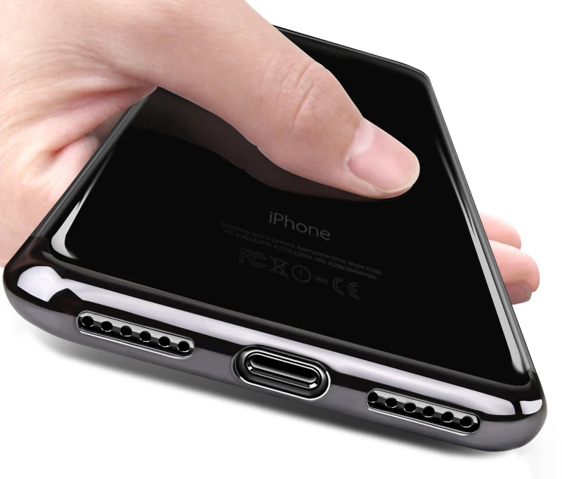Luxury-Plating-Clear-Case-For-iPhone-6-6s-7-8-X-Case-Transparent-Silicon-Phone-Case (2)