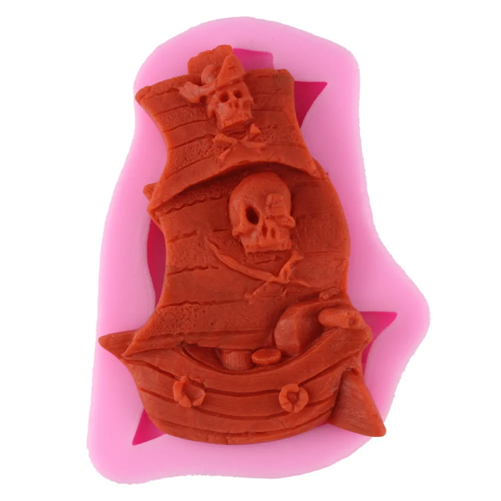 1pc Pirate Boat Shaping 3D Molds Silicone Mold Soap Candle Molds Sugar