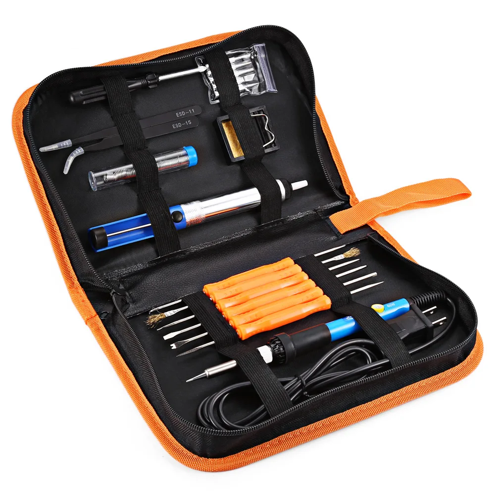 

60W 220V Electric Soldering Iron Kit with Temperature Control Adjustable Kit Switch Control Electric Iron Tool Set