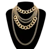 2022 Vintage Fashion Thick Chain Pendant Necklaces For Women Bohemian Gold Metal Multi Layer Necklace Jewelry Wholesale ► Photo 3/6