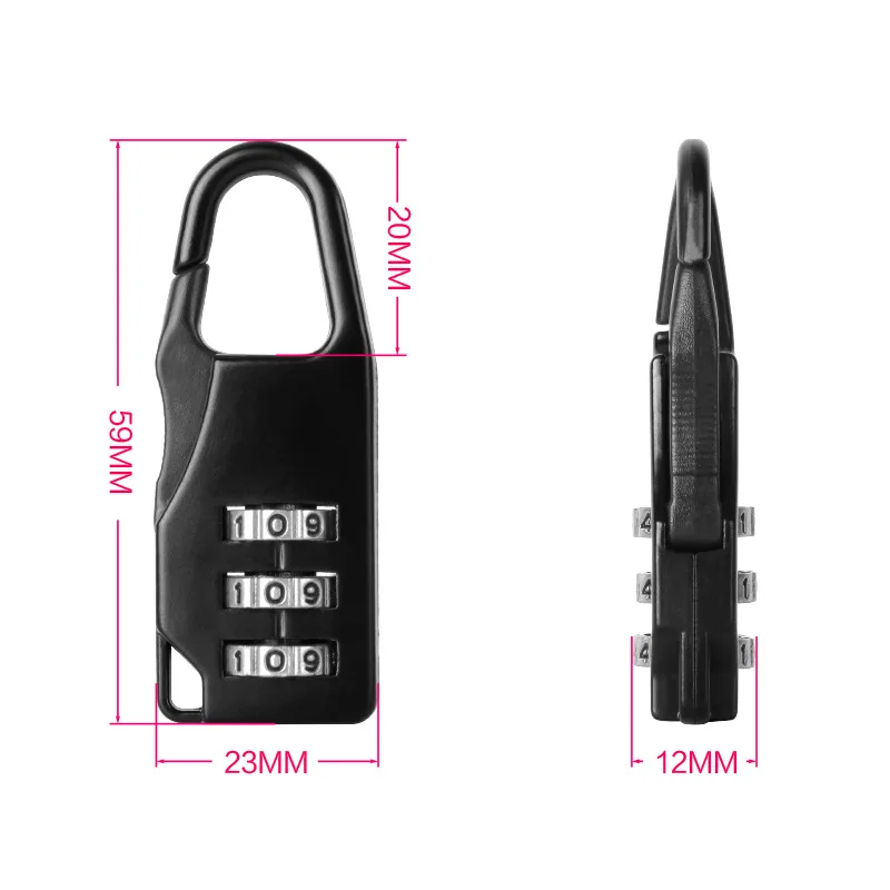 

3-Digit Travel Lock Mini Dial Digit Number Code Password Combination Padlock Security Travel Safe Lock for Padlock Luggage Lock