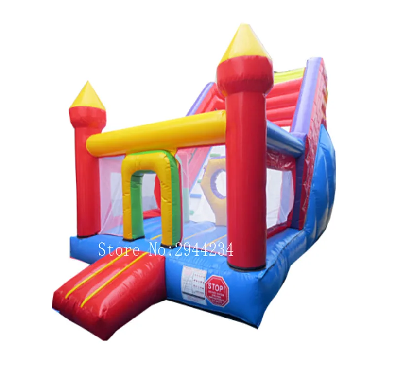 

7x5x5m Factory direct inflatable bouncer with slide free blower playground slides sale