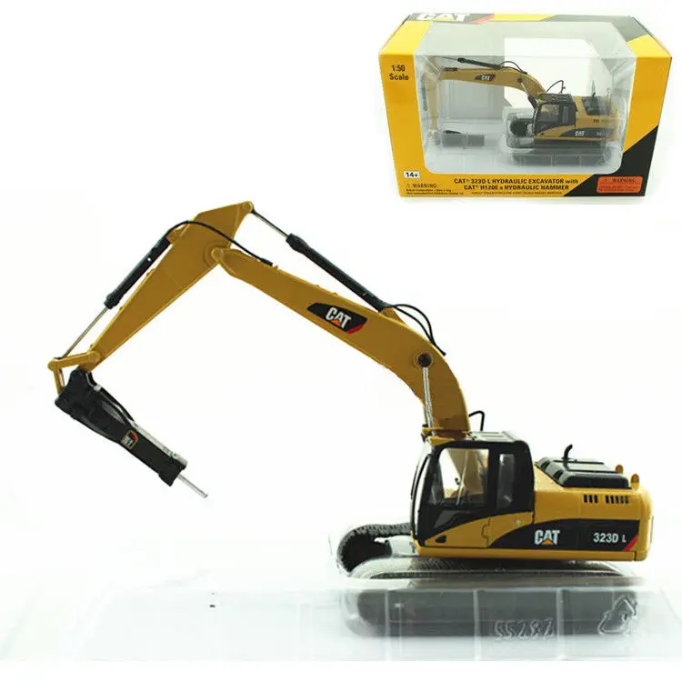 Norscot 1:50 CAT 323D L Hydraulic Excavators with H120E Hammer Engineering Machinery DieCast Toy Model For Boy Gift,Collection