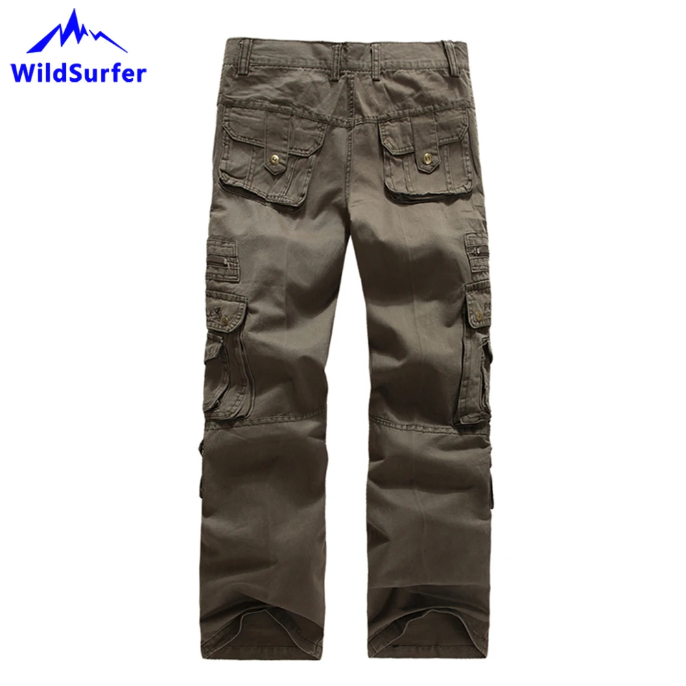 Men's Multi Pocket Military Tactical Trousers, Cotton Overalls Pants, Trekking Pants, Hiking, Plus Size