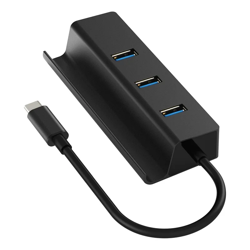 DZLST USB док-станция USB C 3,1 к RJ45 гигабитный Ethernet адаптер USB 3,0 3 порта разветвитель LAN type C концентратор для Macbook с держателем для телефона