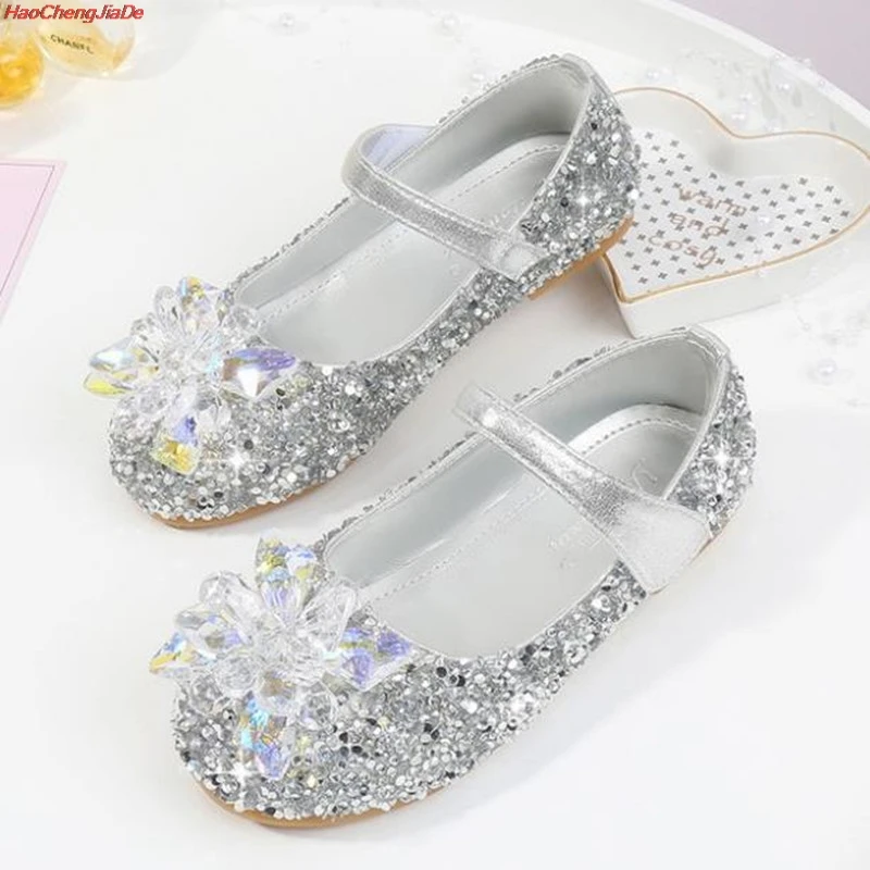 

HaoChengJiaDe Children Leather Shoes Child Girls Princess Spring Autumn Elsa Shoes Chaussure Enfants Sandals Party Anna Shoes